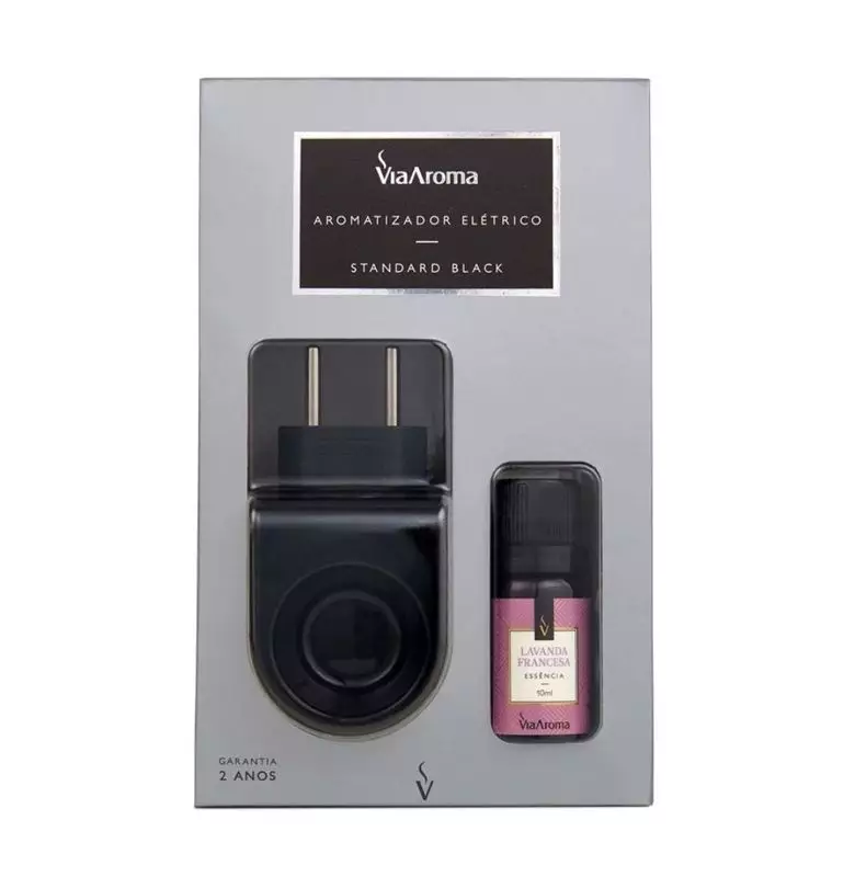 Aromatizador Standard Black com Essência Lavanda Francesa Via Aroma - 10ml
