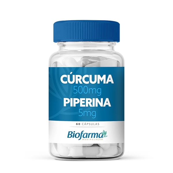 Cúrcuma 500mg e Piperina 5mg 60 Cápsulas