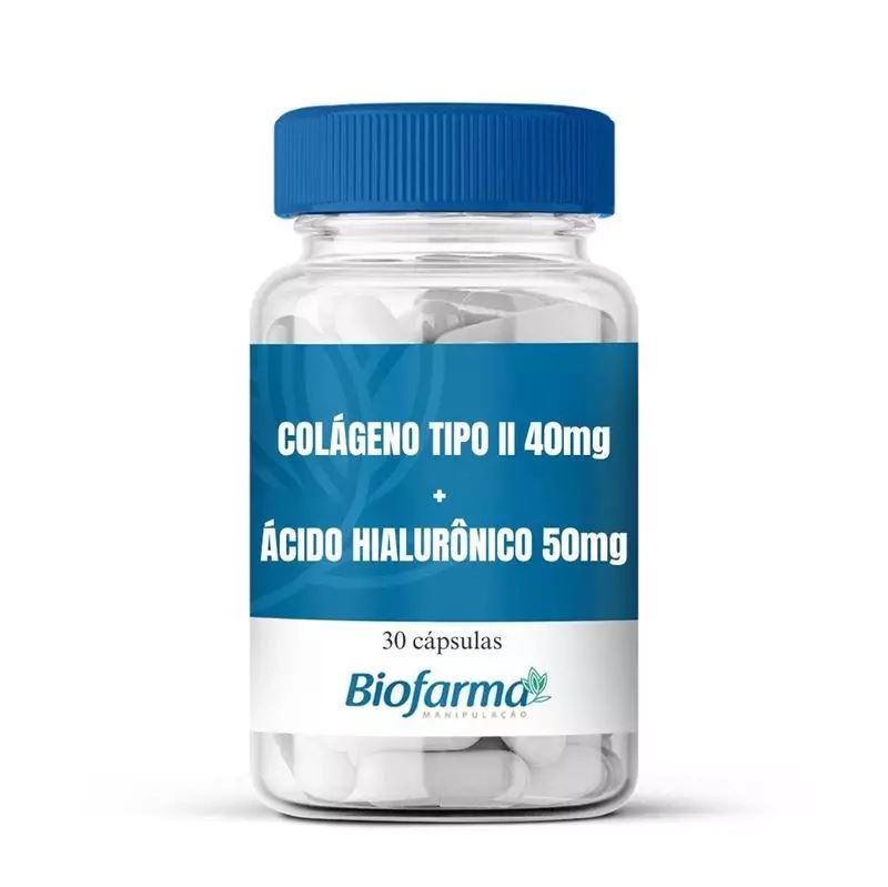 Colágeno Tipo II 40mg + Ácido Hialurônico 50mg - 30 Cápsulas