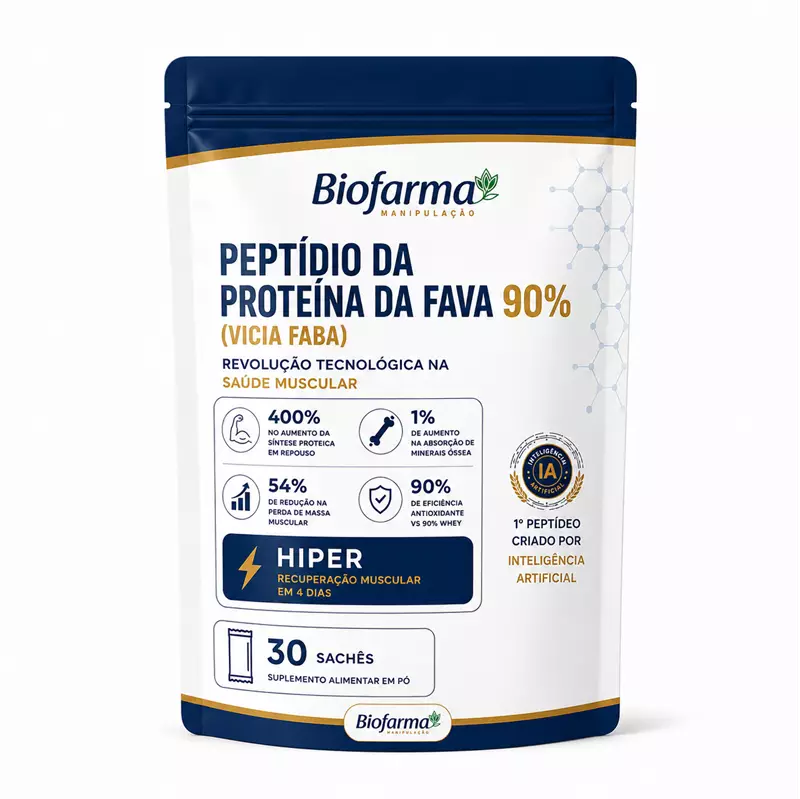 Peptídio da proteína da fava (vicia faba) 90% - 2,4g - 30 sachês 