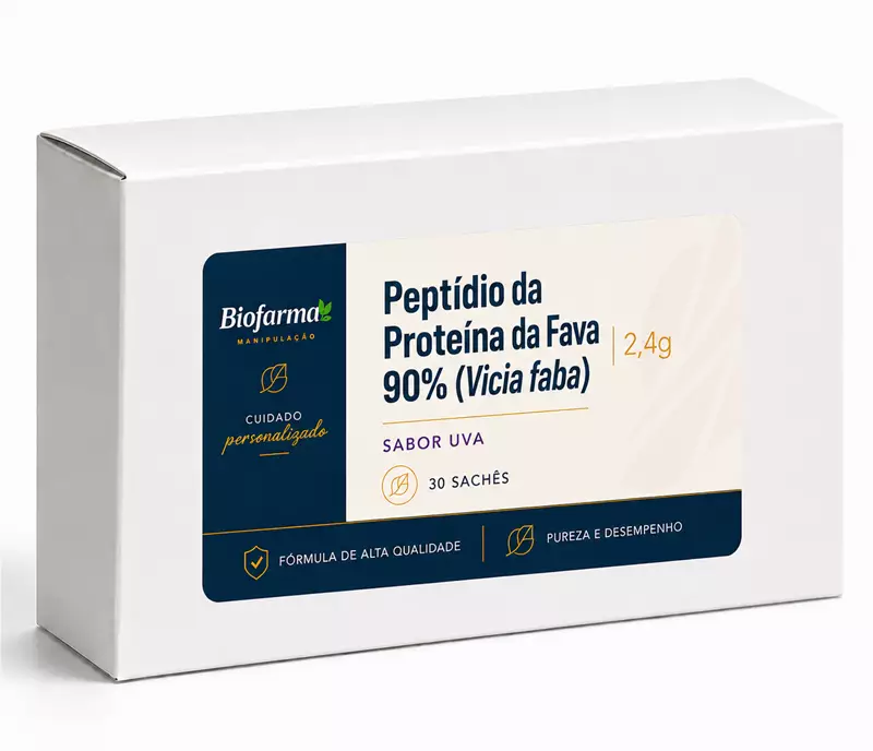 Peptídio da proteína da fava (vicia faba) 90% - 2,4g - 30 sachês 