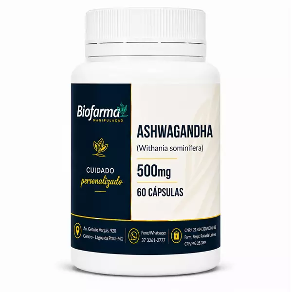 Ashwagandha (Withania sominifera) 500mg - 60 Cápsulas