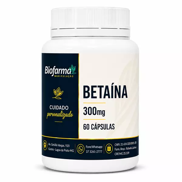 Betaína 300mg 60 Cápsulas
