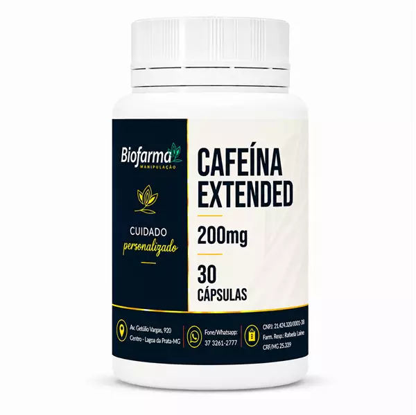 Cafeína Extended 200mg - 30 cápsulas