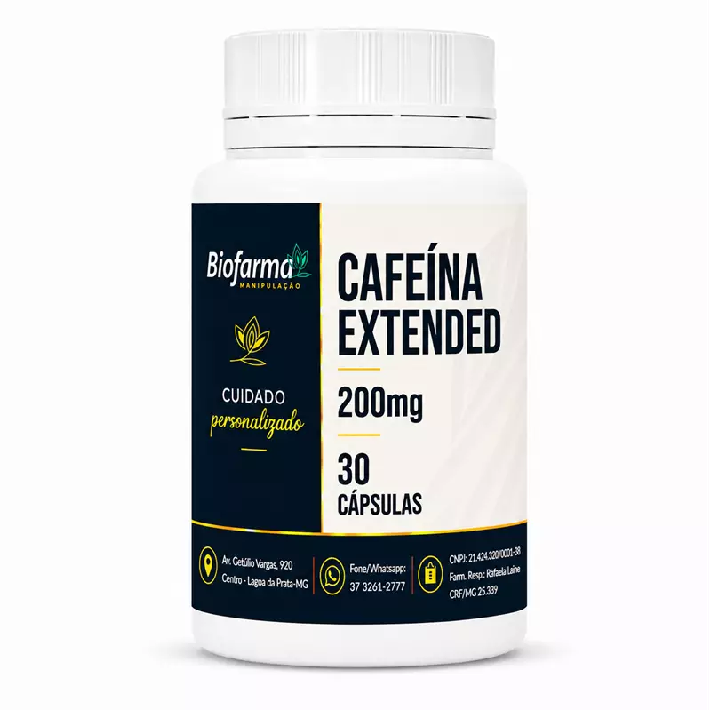 Cafeína Extended 200mg - 30 cápsulas