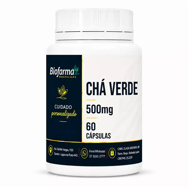 Chá Verde 500mg 60 Cápsulas