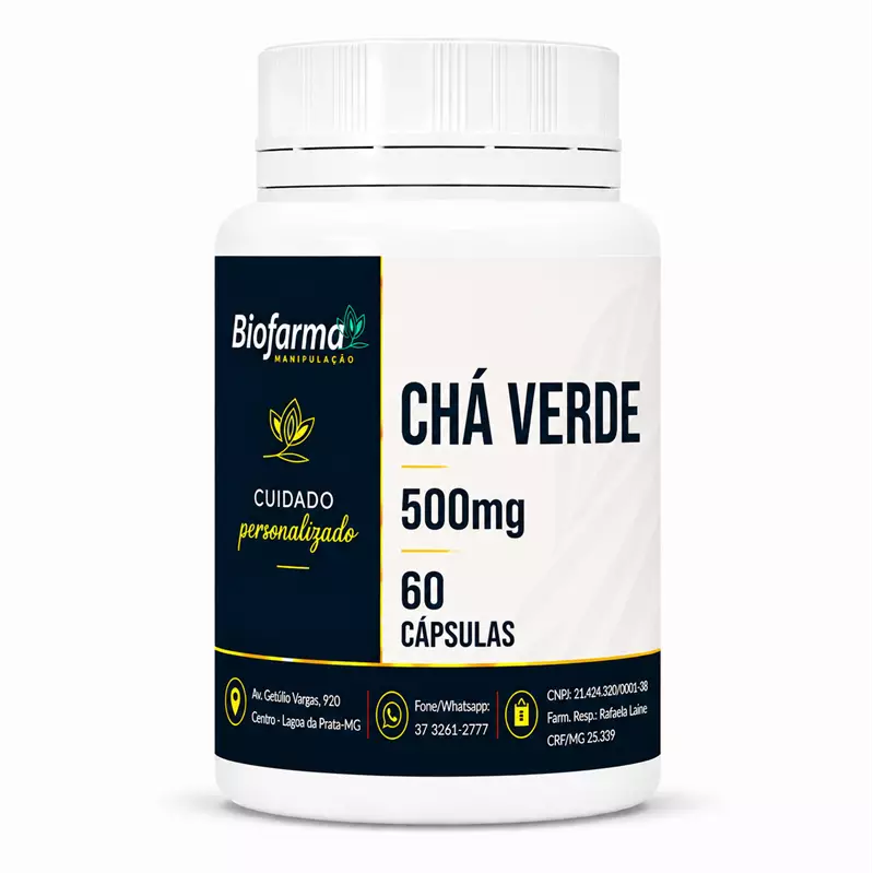 Chá Verde 500mg 60 Cápsulas