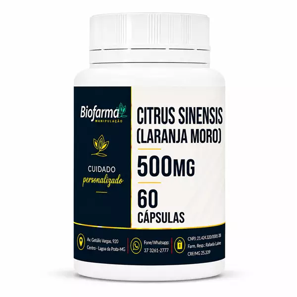 CITRUS SINENSIS (LARANJA MORO) 500MG - 60 CÁPSULAS