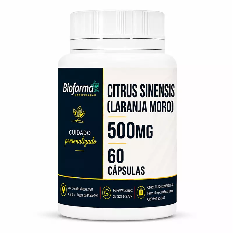 CITRUS SINENSIS (LARANJA MORO) 500MG - 60 CÁPSULAS