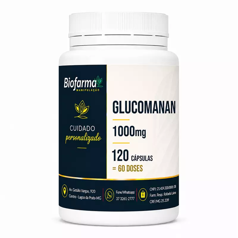 Glucomanan 1000mg 120 cápsulas = 60 Doses