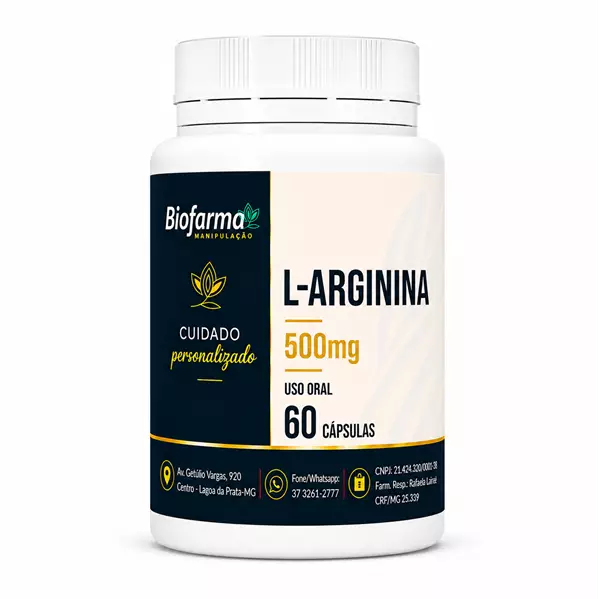 L-arginina 500mg 60 Cápsulas