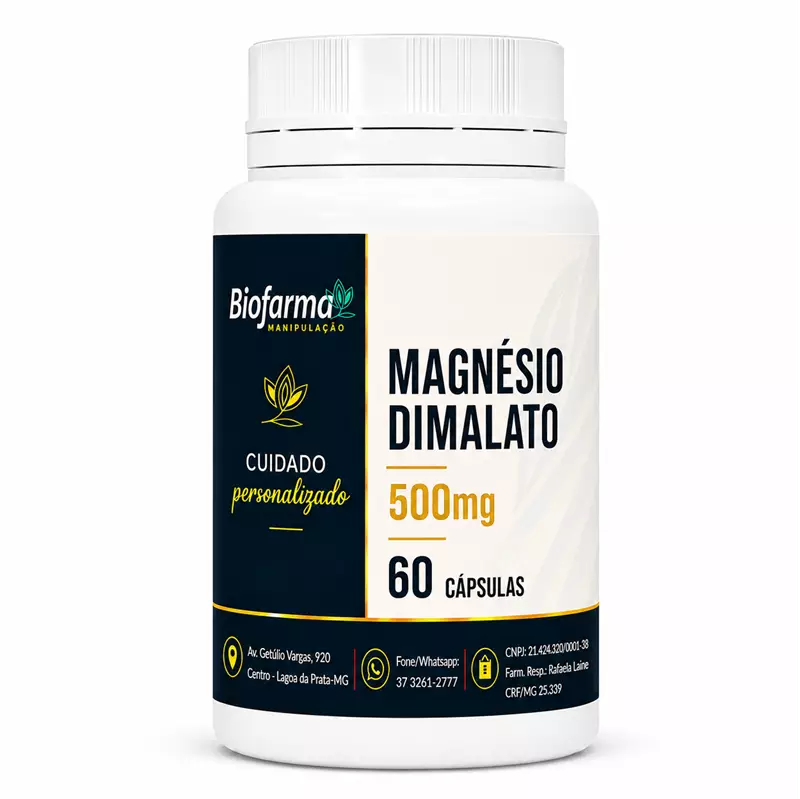 Magnésio Dimalato 500mg - 60 Cápsulas