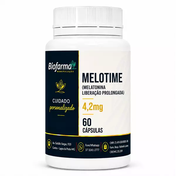 Melotime (melatonina liberação prolongada) 4,2mg - 60 Cápsulas