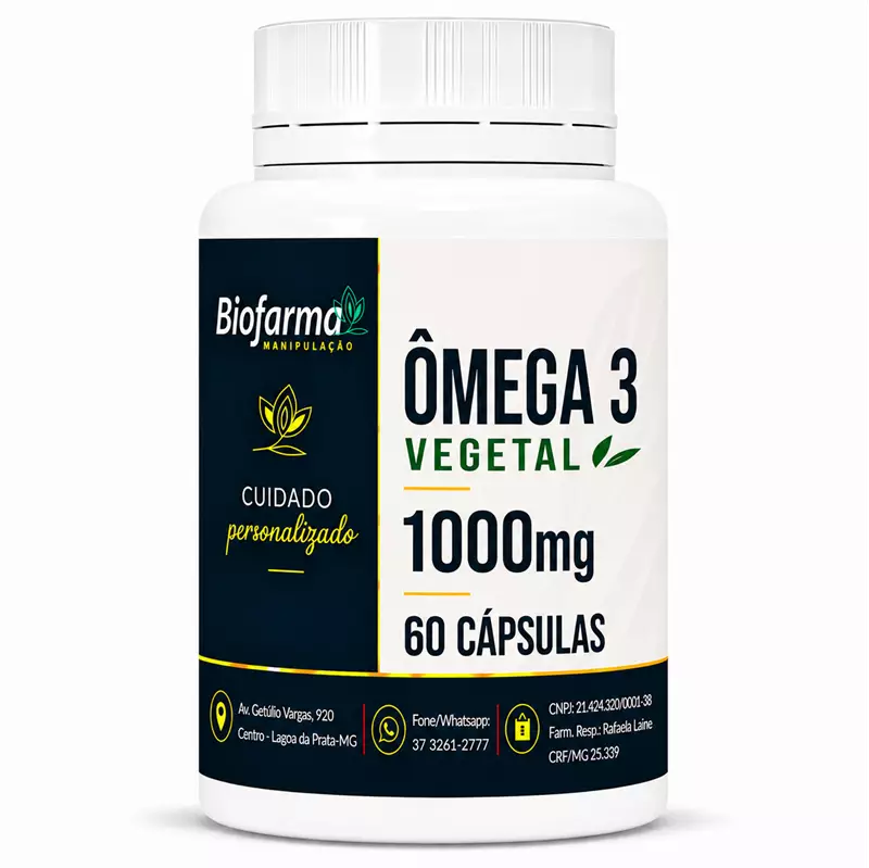 Ômega 3 vegetal 1000mg 60 Cápsulas
