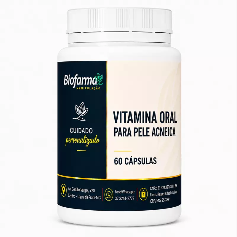 Vitamina Oral Para pele acneica - 60 Cápsulas
