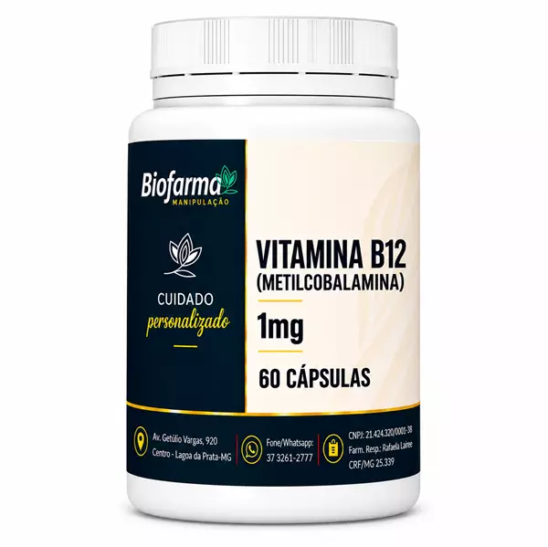 Vitamina B12 (METILCOBALAMINA) 1mg 60 Cápsulas