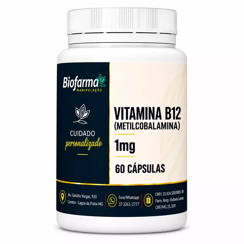 Vitamina B12 (METILCOBALAMINA) 1mg 60 Cápsulas