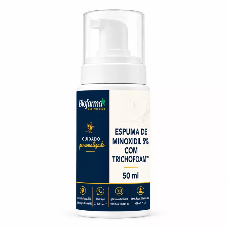 MINOXIDIL 5% COM TRICHOFOAM� - ESPUMA PARA CRESCIMENTO CABELO E BARBA - 50ml